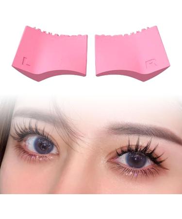 2 Pieces Silicone Eyelash Stamper Tool Stencils Reusable Portable Eyes Makeup Tool for Woman Gift Beginners Pink - Buy Online on GoSupps.com