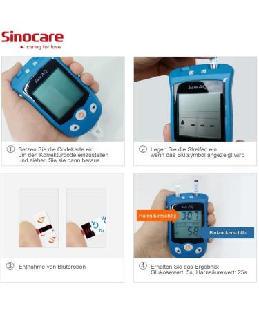 Sinocare Uric Acid & Blood Sugar Measuring Device Set | 50 Test Strips Each | Safe & Accurate | International Shipping - Buy Online on GoSupps.com