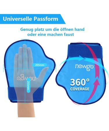 Newgo Cooling Gloves for Chemotherapy - 2 Piece Gel Cold Warm Compress for Wrist Hand & Finger Relief | Ideal for Chemo & Rheumatism - Blue - Buy Online on GoSupps.com