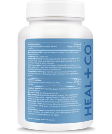 HEAL + CO. Stress Complex | Ashwagandha + L-Theanine | Stress + Relaxation Support Supplement | 120 Capsules - Buy Online on GoSupps.com