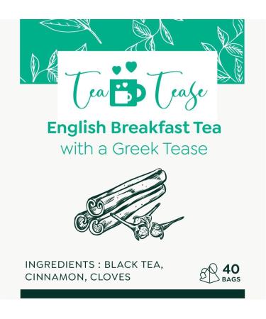 Tea Tease - English breakfast tea with a Greek Tease (black tea with cinnamon and cloves) Greek Tea in a tea bag Eco-Friendly 40 tea bags per box - Buy Online on GoSupps.com