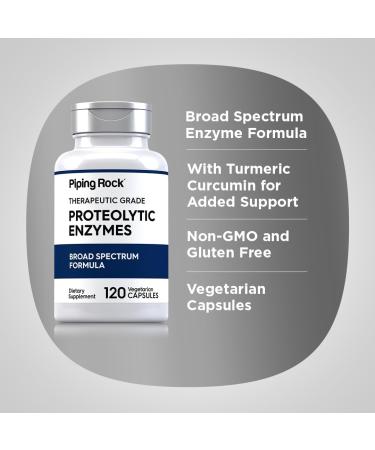 Piping Rock Proteolytic Enzymes Supplement | 120 Capsules | Broad Spectrum Complex | Vegetarian Non-GMO Gluten Free - Buy Online on GoSupps.com