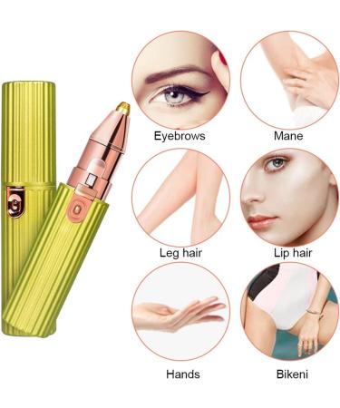 2 in 1 Electric Eyebrow Trimmer for Women - Painless Facial Hair Removal Mini Razor (Green) | Portable Eyebrow Epilator for Perfect Makeup - Buy Online on GoSupps.com