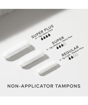 Grace & Green Organic Cotton Non-Applicator Regular Tampons - Plastic-Free - 18 Count - Buy Online on GoSupps.com