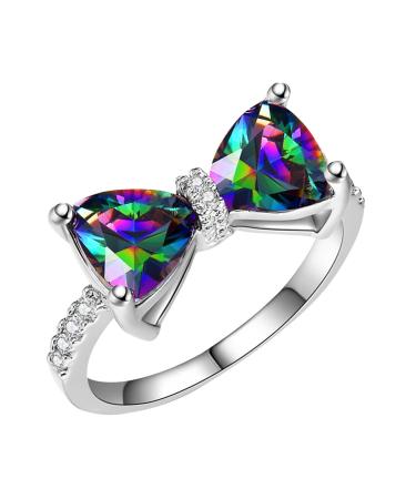 2023 New Butterfly Diamond Rings Personality Gift's Women's Fashion Rings Creative Rings Negativity Rings That Break (A, 8) A 8