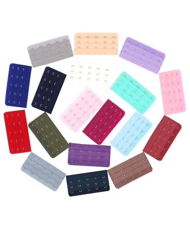 Ewanda store 16 Pcs 5 Hook 3 Rows Spacing Bra Strap Extenders Bra Extensions for Women Mixed Color