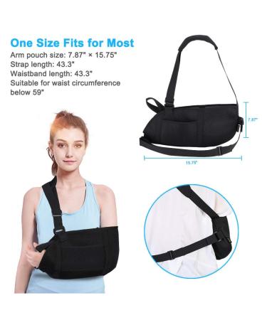 Arm Sling with Thumb Support | Adjustable Sports Medicine Sling for Dislocated Shoulder & Broken Arm Forearm Immobilizer with Mesh Pockets - Buy Online on GoSupps.com