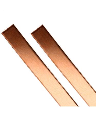 Jonoisax Pure Copper Flat Bar 2PCS T2 Cu Rectangular Bar Copper Sheet Thickness 2Mm Length 500Mm 25mm