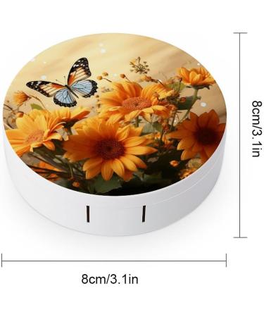 Buy Cute Sunflower & Butterfly Print Contact Lens Case | Travel & Care Box for International Shipping - Buy Online on GoSupps.com