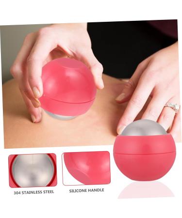 Iwowhero Ice Massage Roller Ball - Portable Cold Therapy Device for Face and Body | 6.5x6.5cm Pink - Buy Online on GoSupps.com