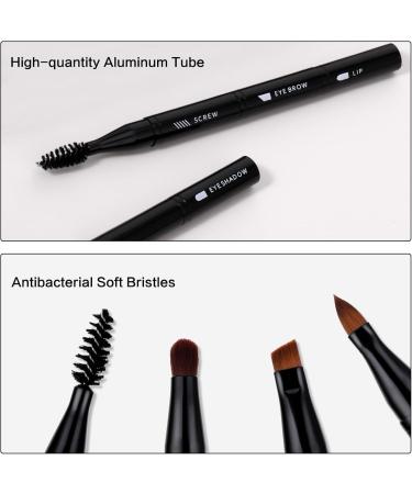 simarro 4 in 1 Makeup Brush Set Portable Travel Size Make Up Brushes Detachable Eyeshadow Brush Eyebrow Brush Screw Brush Lip Brush for Foundation Concealer and Powder Liquid (Black) - Buy Online on GoSupps.com
