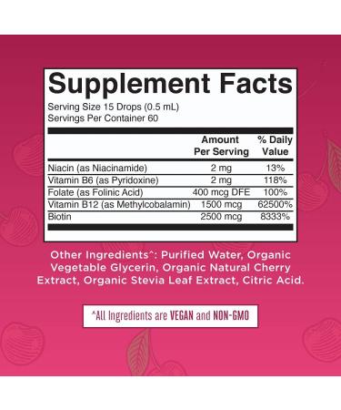 MaryRuth Organics Vegan B Complex Liquid Drops - Tart Cherry Flavor (1 fl oz) - Buy Online on GoSupps.com