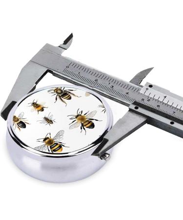Funny Bees Mini Round Pill Box | 3 Compartment Travel Organizer | Portable Medicine Case for Home & Office - Buy Online on GoSupps.com