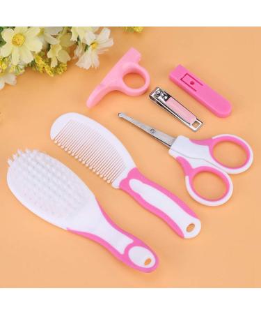6pcs Baby Grooming Kit | Nursery Care Set with Safety Cutter, Hair Brush, Nail Kit for Baby Health and Grooming - Pink - Buy Online on GoSupps.com