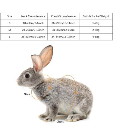 Rabbit Harness Leash Cute Bunny Vest Harness and Leash Set With Button Decor Pets Adjustable Formal Suit Style Plaid Stripe Harness Grey(S) - Buy Online on GoSupps.com