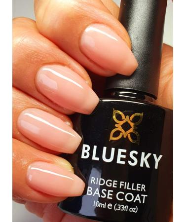 Bluesky RIDGE FILLER PINK SOFT SHEER PINK BASE COAT MB08 Nail Gel Polish UV LED Soak Off 10ml