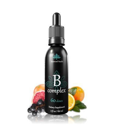 Balanced Health Vitamin B-Complex Drops 2oz 60 Doses All 8 B-Vitamins Immune Energy Support Supplement Non GMO Vegetarian Safe
