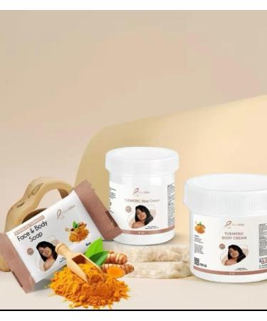 Byenblan LLC Turmeric Skincare Set Face Cream Body Cream and Soap Hydrating Nourishing Formula for Daily Skincare Routine 3 Piece Set