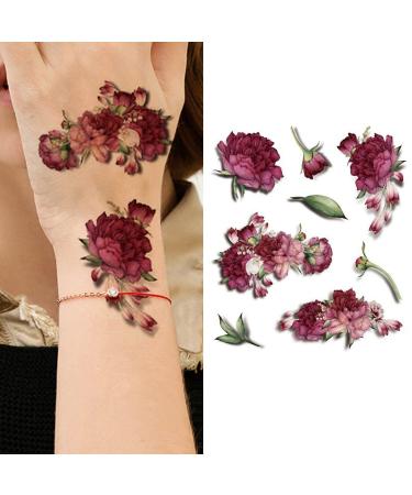 GlaryYears 3D Floral Temporary Tattoos - Rose Chrysanthemum Designs for Women | Waterproof Body Art Stickers | Medium Size - Buy Online on GoSupps.com