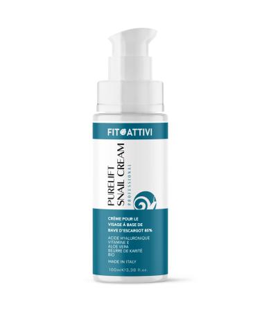 Face Cream 85% Snail Slime Hyaluronic Acid Vitamin E Shea Butter Aloe Vera - Powerful Anti-Wrinkle Moisturizing Anti-Dark Circles - Men & Women - Day & Night - 100ml - FITOATTIVI