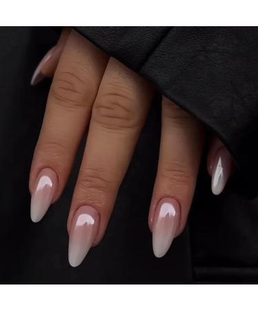 Nail Tips False Nails Tips Art Press on Nails Almond False Nails Glitter with Rhinestones Wearable Fake Nails Artificial Simple Full Cover Press on Nails Tips(9) - Buy Online on GoSupps.com