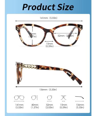 Buy JM Progressive Multifocus Reading Glasses for Women | Cat Eye Blue Light Blocking Readers | Stylish Tortoise +2.5 - Buy Online on GoSupps.com