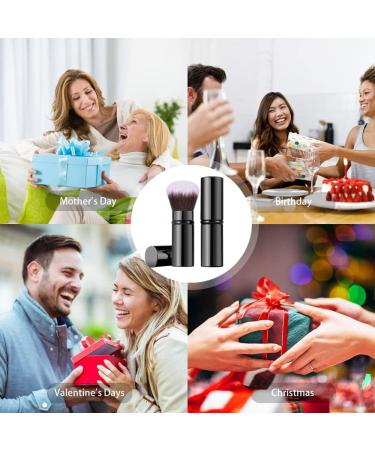 Retractable Telescopic Face Kabuki Brush - Portable Round Powder Makeup Brush (Black) - Buy Online on GoSupps.com