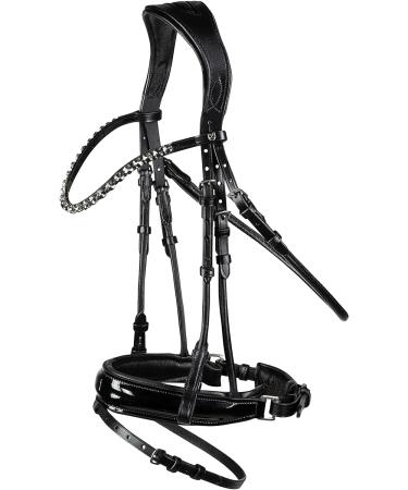 HORZE Clermont Anatomical Bridle for Warmblood & Thoroughbred - Black C | Premium Quality Horse Gear - Buy Online on GoSupps.com
