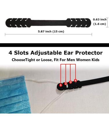 Genelion 10pcs Mask Extender Adjustable Anti-slip Mask Extension Hook Ear Protector Black Buckle Strap Ear Grip For Adults Kids - Buy Online on GoSupps.com