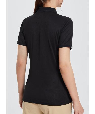 BALEAF Women's Golf Polo Shirt - Short Sleeve Equestrian Riding Shirt, Moisture Wicking - Black, X-Large - Buy Online on GoSupps.com