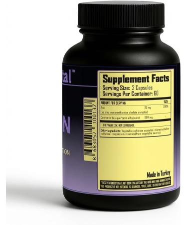 Herb Activ Natural Zinc with Quercetin 800 mg - Supports Mineral Absorption & Retention - Chelated Zinc Monomethionine - Non GMO Gluten Free - 120 Capsules - Buy Online on GoSupps.com