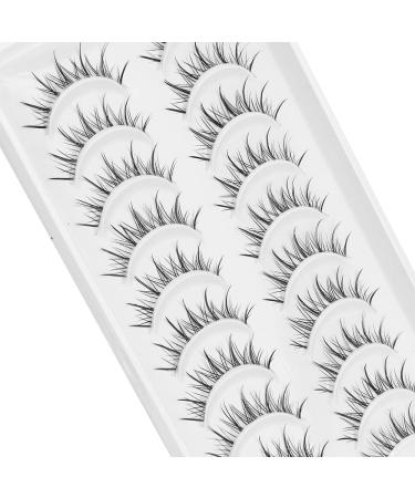 Manga Lashes with Clear Band Japanese Anime Cosplay Eyelashes Asian False Eyelashes Natural Look Like Individual Clusters(B02-Asian Style | 9-13MM) - Buy Online on GoSupps.com