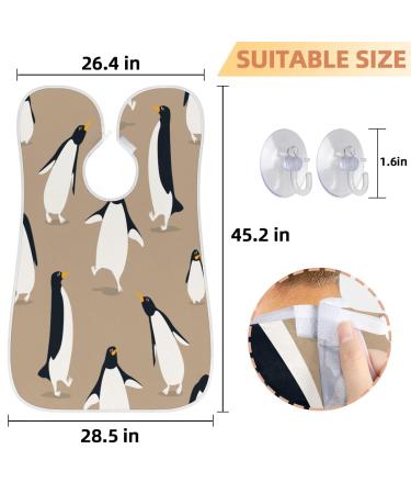 Cartoon Penguins Beard Bib Apron for Men - Non-Stick Waterproof Beard Hair Catcher with Suction Cups | Ideal Grooming Gift - Buy Online on GoSupps.com