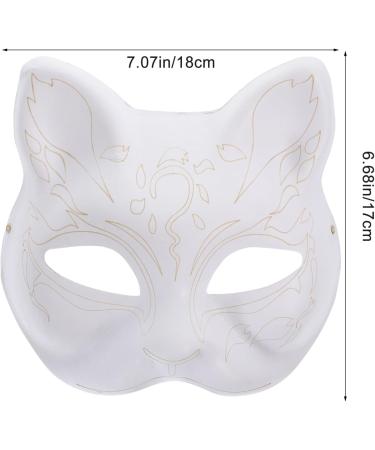 HOLIDYOYO Cat & Fox Mask - Hand-Painted White Paper Mache DIY Animal Mask for Unique Creations - Buy Online on GoSupps.com