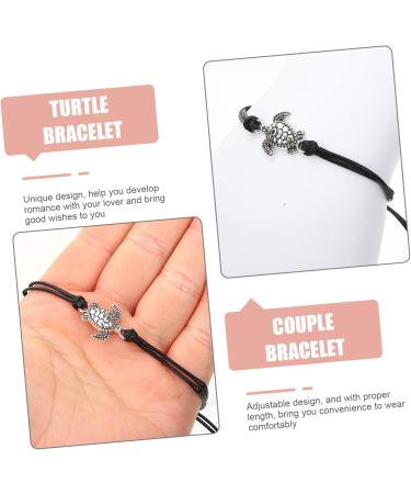 Abaodam 3 Pairs turtle bracelet wrist bands bracelets matching bracelets for couples wrist bracelet lovers 13.5X1.5CMx3pcs Blackx3pcs - Buy Online on GoSupps.com