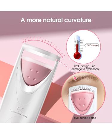 Professional Heated Eyelash Curler - Long Lasting Curling Tool with Silicone Refill Pad for Naturally Beautiful Lashes | Pink - 2003B - Buy Online on GoSupps.com