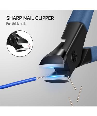 Nail Clippers for Thick Nails Toenail Clippers Wide Jaw Nail Cutter Heavy Duty Nail Clipper Sharp Curved Toe Nail Clippers for Men and Women Blue - Buy Online on GoSupps.com