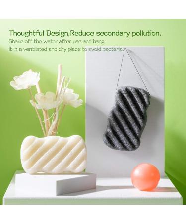 ESMOSEN 2 Pack Natural Konjac Exfoliating Bath Sponge for Gentle Body Cleansing - Super Soft & Safe for Baby Bathing | Shower Sponge Set - Buy Online on GoSupps.com