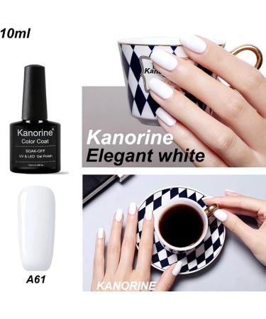 KANORINE White Gel Nail Polish - Soak-Off UV/LED French Manicure Gel Varnish 10ml - Buy Online on GoSupps.com