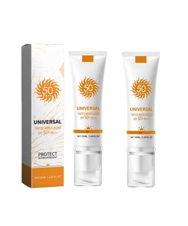 Universal Tinted Sunscreen for Face SPF 50 PA+++ Moisturizer Hydrating Essence Face protection solaire apaisante non grasse Enlever Les Taches Pigmentaires Water Resistan 2 b tonnets