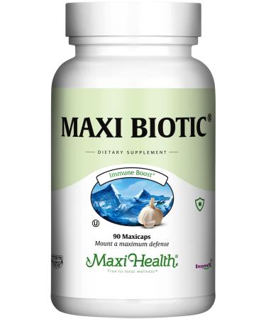 Maxi Health - Maxi Biotic Aged Garlic Extract Capsules (90 Count) | Kyolic Garlic Supplement with Spirulina, Echinacea, Oregano and Enzymax - Natural Antioxidant 90 Count (Pack of 1)