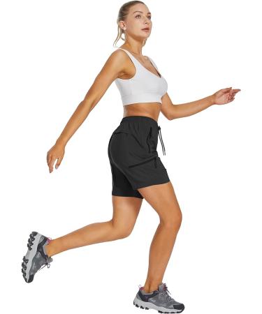Women's Quick Dry Cargo Hiking Shorts - Lightweight Summer Workout Short with Zipper Pockets - Black XL - Buy Online on GoSupps.com