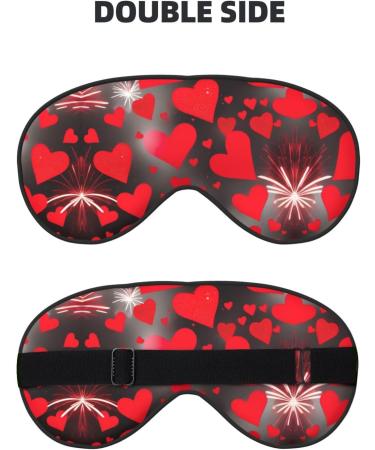 Buy Red Hearts Firework Print Unisex Sleep Eye Mask | Soft Comfort Eye Shade for Travel Yoga and Shift Work International Shipping Available - Buy Online on GoSupps.com