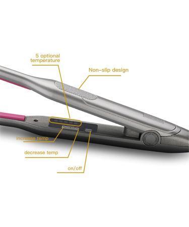 Professional 2 in 1 Hair Straightener & Curling Iron for Short Hair | LED Flat Iron & Curler | Gray Ceramic Hair Tool - Buy Online on GoSupps.com