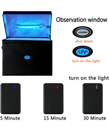 Portable UVC Light Sanitizer Bag with Timer - Disinfection Box for Phone, Toys, Jewelry - Black - Buy Online on GoSupps.com