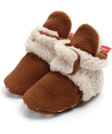TMEOG Baby Booties Slippers | Infant Boots for Boys and Girls | Winter Sock Crib Shoes | 0-18 Months | Brown Furry - Buy Online on GoSupps.com