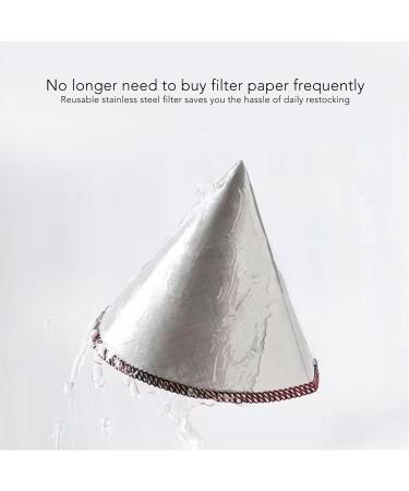 Premium Reusable Conical Coffee Filter | 304 Stainless Steel | Odorless & Durable | Perfect for Office Use (S for 1-2 Cups) - Buy Online on GoSupps.com