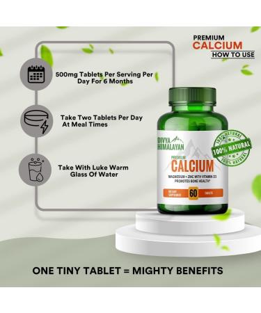 Tresear Divya Himalayan Calcium Magnesium Zinc + Vitamin D3 Supplement for Bone Health & Muscle Growth - 60 Tablets - Buy Online on GoSupps.com