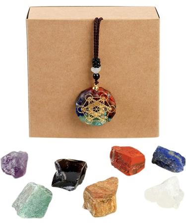 Natural Crystal Rough 7pc Chakra Stones and Crystals Healing Set Natural raw Materials Quartz Rough Stones Crystal for Worries Scary Stress Relief - Buy Online on GoSupps.com