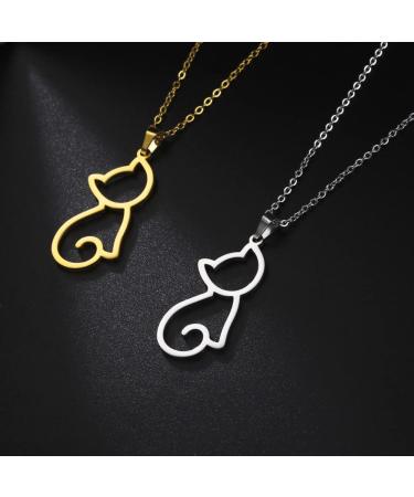 TEAMER Stainless Steel Pet Pendant Necklace - Cute Dog Cat Horse & Fox Jewelry for Women - Silver Chain - Buy Online on GoSupps.com